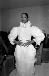 Incredibly Rare Fall 1979 Chloe by Karl Lagerfeld Couture Runway Ivory Chiffon & Lace Dress w pearl Details