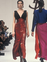 Yves Saint Laurent Fall 1993 Plunge & Sequin Dress