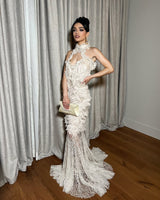 2011 Alexander McQueen by Sarah Burton Intricate Lace & Silk Chiffon Ivory Dress