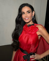 1979 Givenchy Red Organza Caped Dress