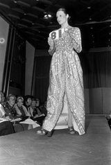 Spring 1974 Lanvin by Jules-Francois Crahay Silk & Cotton Runway Dress in Pink & Red