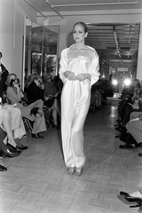 Rare 1976 Halston Couture Iconic Well Documented Front Tying Bias Cut Black Velvet Strapless Column Dress