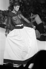Well Documented Spring 1980 Yves Saint Laurent Black & White Polka Dot Silk Chiffon Top