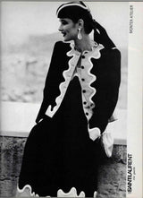 Spring 1980 Yves Saint Laurent  & Ad Campaign Runway Purple Dress & Jacket Set w B&W Detailing