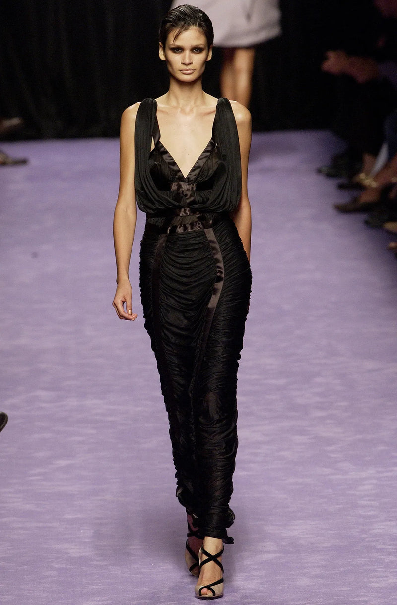 Spring 2003 Yves Saint Laurent by Tom Ford Runway Dress w Soft Gathered Detailing