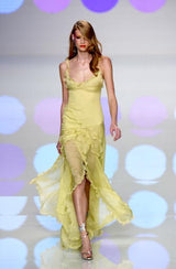 Spring 2004 Valentino by the Original Mr. Valentino Black Pleated Bodice & Ruffle Skirt Dress