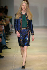 Spring 2005 Prada Runway & Ad Canmpaign Brown Silk Jacket w Extensive Beading & Embellishments