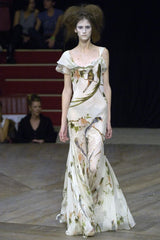 Phenomenal Spring 2007 Alexander McQueen Black Silk Bias Cut Dress w Sweeping Skirts