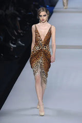 Spring 2008 Christian Dior by John Galliano Runway Look 29 Version Leopard Silk Chiffon Dress