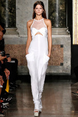 Runway Spring 2013 Emilio Pucci by Peter Dundas Look 41 White Silk Halter Dress w Pockets