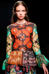 Iconic Spring 2015 Valentino Printed Tiered Runway Dress by Maria Grazia Chiuri & Pier Paolo Piccioli
