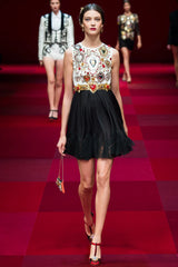 Rare Spring 2015 Dolce & Gabbana Runway Look 4 Mini Dress w Lace & Intricate Embellishment Details