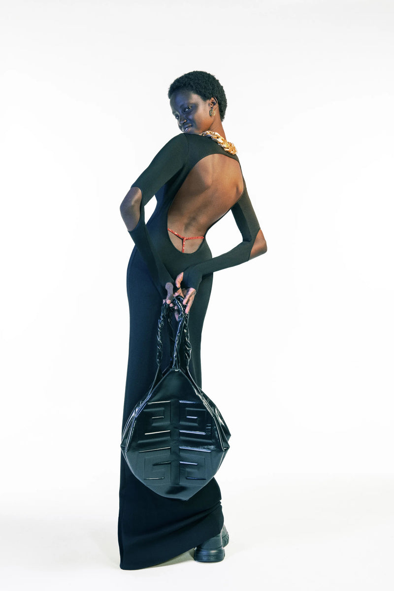 Spring 2021 Givenchy by Matthew Williams Runway Black Backless Knit Dress w Open Cut Outs