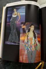 Ultra Rare Spring 1993 Versace by Gianni  Versace Silk Black & White Printed Off Shoulder Bell Bottom Jumpsuit