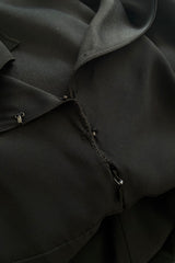 Stunning 2013 Unlabeled Alexander McQueen by Sarah Burton Black Crepe Dress w Gold Metal Detailing