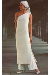 Minimalist Fall 1970 Christian Dior Haute Couture by Marc Bohan Black Velvet Sheath Dress