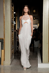 Runway Spring 2013 Emilio Pucci by Peter Dundas Look 41 White Silk Halter Dress w Pockets