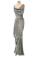 Important Fall 2006 Christian Dior by John Galliano Pale Silver Grey Version of Runway Look 41 Dress