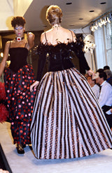 Fall 1982 Hubert de Givenchy Unlabeled Haute Couture Runway Dress w Feathers w Feather Collar