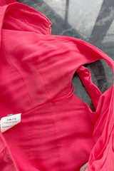 2010s Valentino by Pierpaolo Piccioli & Maria Grazia Chiuri Coral Silk Chiffon Bow Dress w Shawl