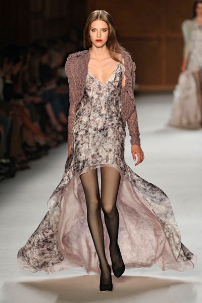 Outstanding Spring 2009 Nina Ricci by Olivier Theyskens Runway Look 12 Floral Printed Silk Dress