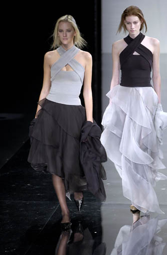 Prettiest Spring 2006 Giorgio Armani Silk Top w Spring 2001 Chiffon & Net Skirt Set w Beaded Butterflies