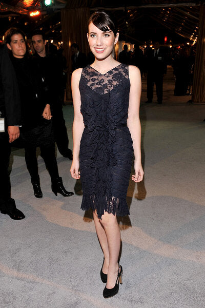 Extraordinary Fall 2008 Chanel by Karl Lagerfeld Blue Lace & Chiffon Dress & Cape Set