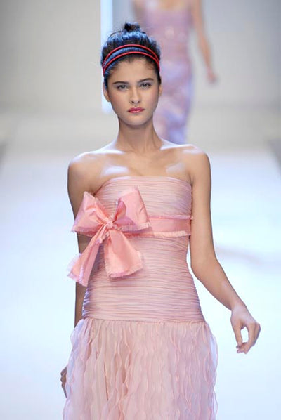 Spring 2007 Valentino Runway Look 57 Runway Pale Pink Silk Chiffon Ruf –  Shrimpton Couture