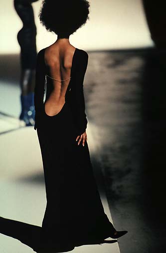 Incredible Fall 1998 Guy Laroche by Alber Elbaz Runway Black Jersey Reissue of the Mireille Darc Backless Dress