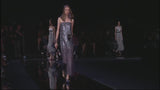 Easy-to-Wear Spring 2020 Emporio Armani Runway Look 59 Grey Silk Organza Silver Sequin Dress