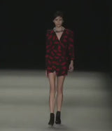 Iconic Spring 2014 Saint Laurent by Heidi Slimane Black & Red Lip Print Silk Wrap Dress