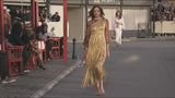 Outstanding Cruise 2011 Chanel by Karl Lagerfeld Runway Look 36 Gold Ribbon & Metallic Gold Cord Knit Dress