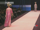 Exceptional Spring 1998 Christian Lacroix Runway Net Lace & French Blue Printed Silk Dress