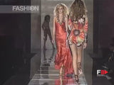 Spring 2004 Roberto Cavalli Runway Look 21 Orange Bias Cut Silk Dress Worn by Juno Temple