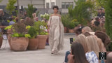 Dreamy Spring 2019 Oscar de la Renta by Laura Kim & Fernando Garcia Runway Look 57 Gold Silver Bead Caftan Dress