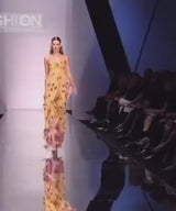 Prettiest Spring 2006 Valentino Runway Pink Floral Rose Print Pink Silk Chiffon w Draped Side Panel