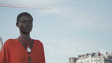 Spring 2022 Chloe by Gabriela Hearst Deep Burnt Orange Silk Caftan Dress w Hand Braided & Shell Detailing