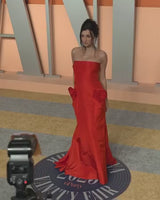 Modern Valentino by Pierpaolo Piccioli Homage to the Fall 2004 Runway Look 53 Strapless Red Silk Dress