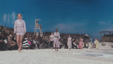 Spring 2019 Chanel by Karl Lagerfeld Runway Look 34 Blush Pink Silk Top w Parasol Print