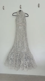 Exquisite 2011 Rodarte One Off Custom Made Silver & Lace Vogue / Kate Moss Editorial Dress