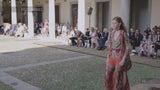 Spring 2020 Etro by Veronica Etro Runway Look 29 Printed Silk Chiffon Dress w Beaded & Embroidered Bodice