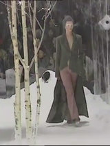 Important Fall 1999 Alexander McQueen 'The Overlook' Immaculately Tailored Rare Red Fantail Coat