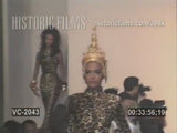Rare Fall 1989 Patrick Kelly Runway Stretch Velour Leopard Print Dress w Multi-Tie Bodice