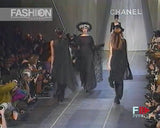 Fall 1993 Chanel by Karl Lagerfeld Black Silk Chiffon Dress w Flutter Sleeves & Low Open Back