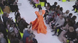 Spectacular Spring 2020 Valentino by Pierpaolo Piccioli Neon Orange Tent Dress w Outstanding Capped Sleeves