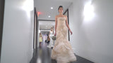 Divine Spring 2017 Carolina Herrera Palest Peach Ivory Silk Organza & Silk Net Strapless Ruffled Wedding Dress