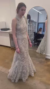 Exquisite 2011 Rodarte One Off Custom Made Silver & Lace Vogue / Kate Moss Editorial Dress