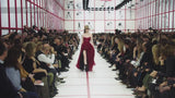 Fall 2019 Christian Dior by  by Maria Grazia Chiuri Runway Look 83 Red Silk Chiffon Playsuit & Skirt