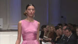 Gorgeous Pre-Fall 2012 Oscar de la Renta Runway Look 53 Soft Pink Silk Dress w Trained Skirt