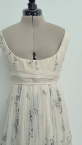 Fall 2003 Alexander McQueen 'Scanners" Runway Look 55 Silk Dress w Silver Sequins & Hand Embroidery